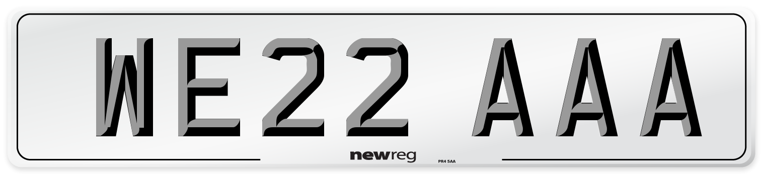 WE22 AAA Number Plate from New Reg